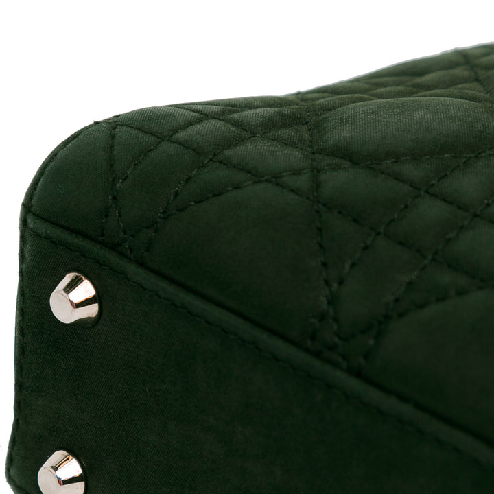 Mini Iridescent Fabric Cannage Lady Dior Green - Gaby Paris