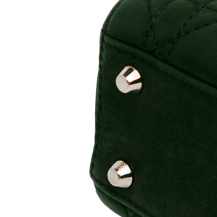 Mini Iridescent Fabric Cannage Lady Dior Green - Gaby Paris
