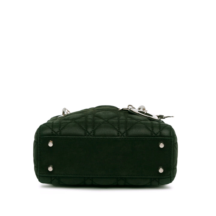 Mini Iridescent Fabric Cannage Lady Dior Green - Gaby Paris