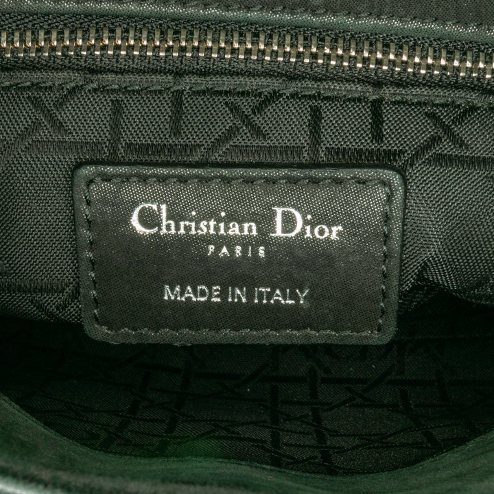 Mini Iridescent Fabric Cannage Lady Dior Green - Gaby Paris