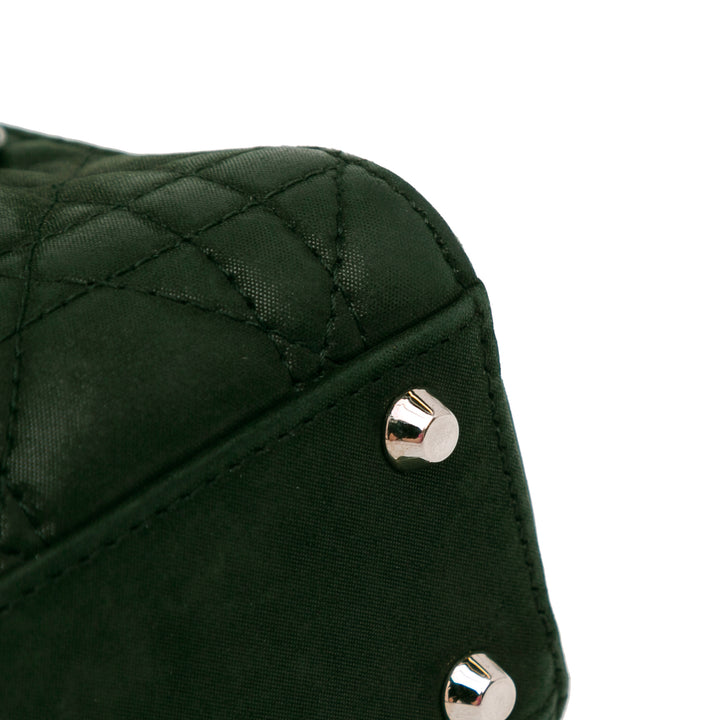 Mini Iridescent Fabric Cannage Lady Dior Green - Gaby Paris