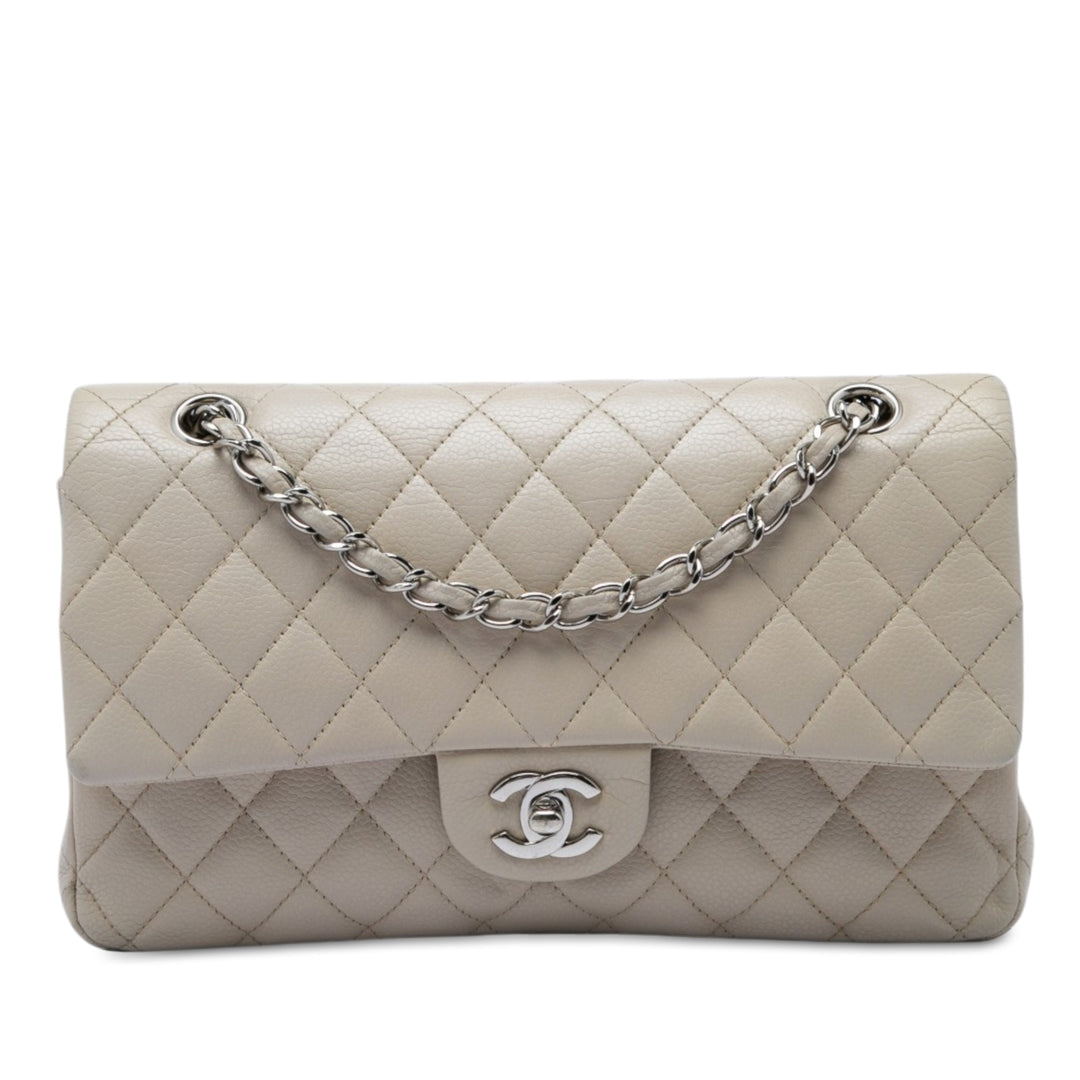 Classic Double rabat Moyen Cuir caviar Gris