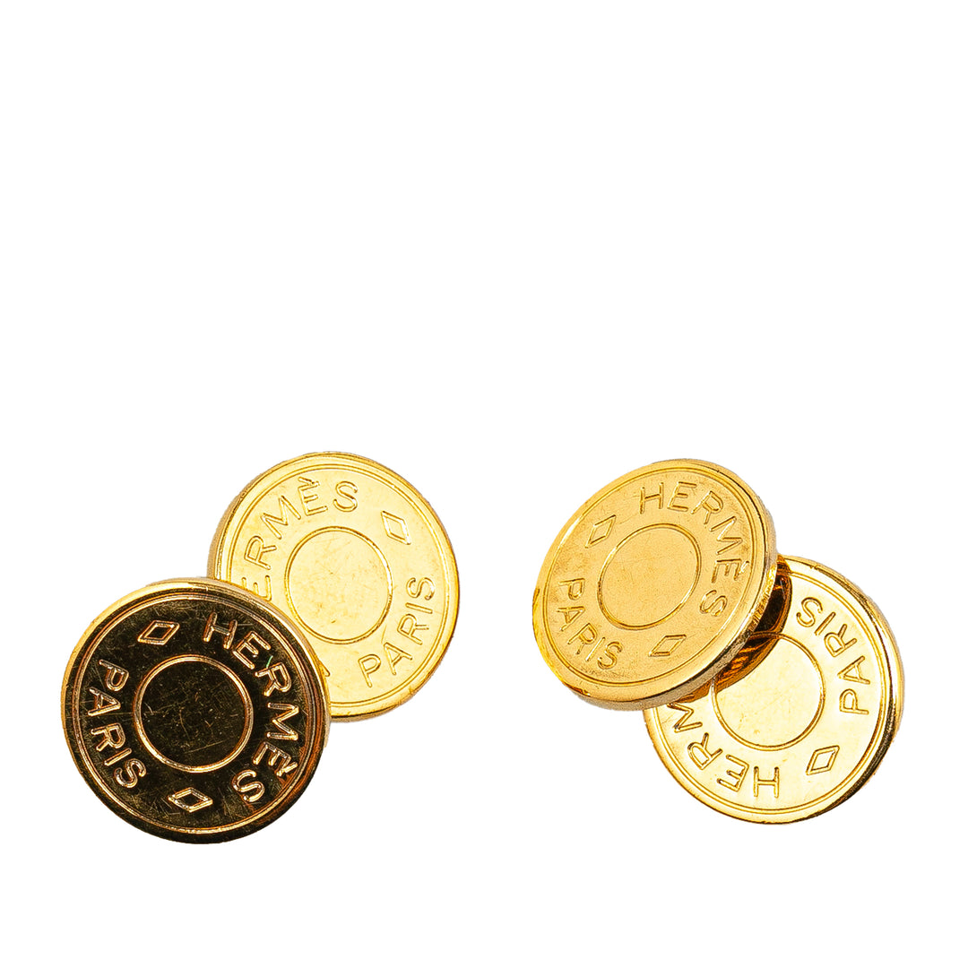 Gold Plated Selle Bijouterie Fantaisie Cufflinks Gold - Gaby Paris