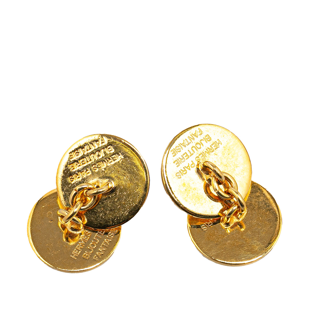 Gold Plated Selle Bijouterie Fantaisie Cufflinks Gold - Gaby Paris