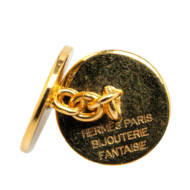 Gold Plated Selle Bijouterie Fantaisie Cufflinks Gold - Gaby Paris