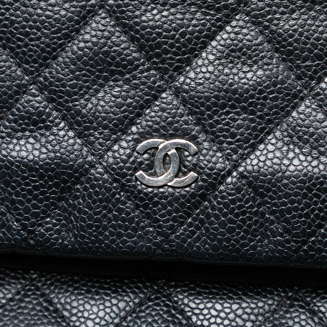 Chanel Matelassé Caviar CC Beauty Foldover Pochette