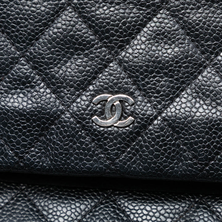 Chanel Matelassé Caviar CC Beauty Foldover Pochette