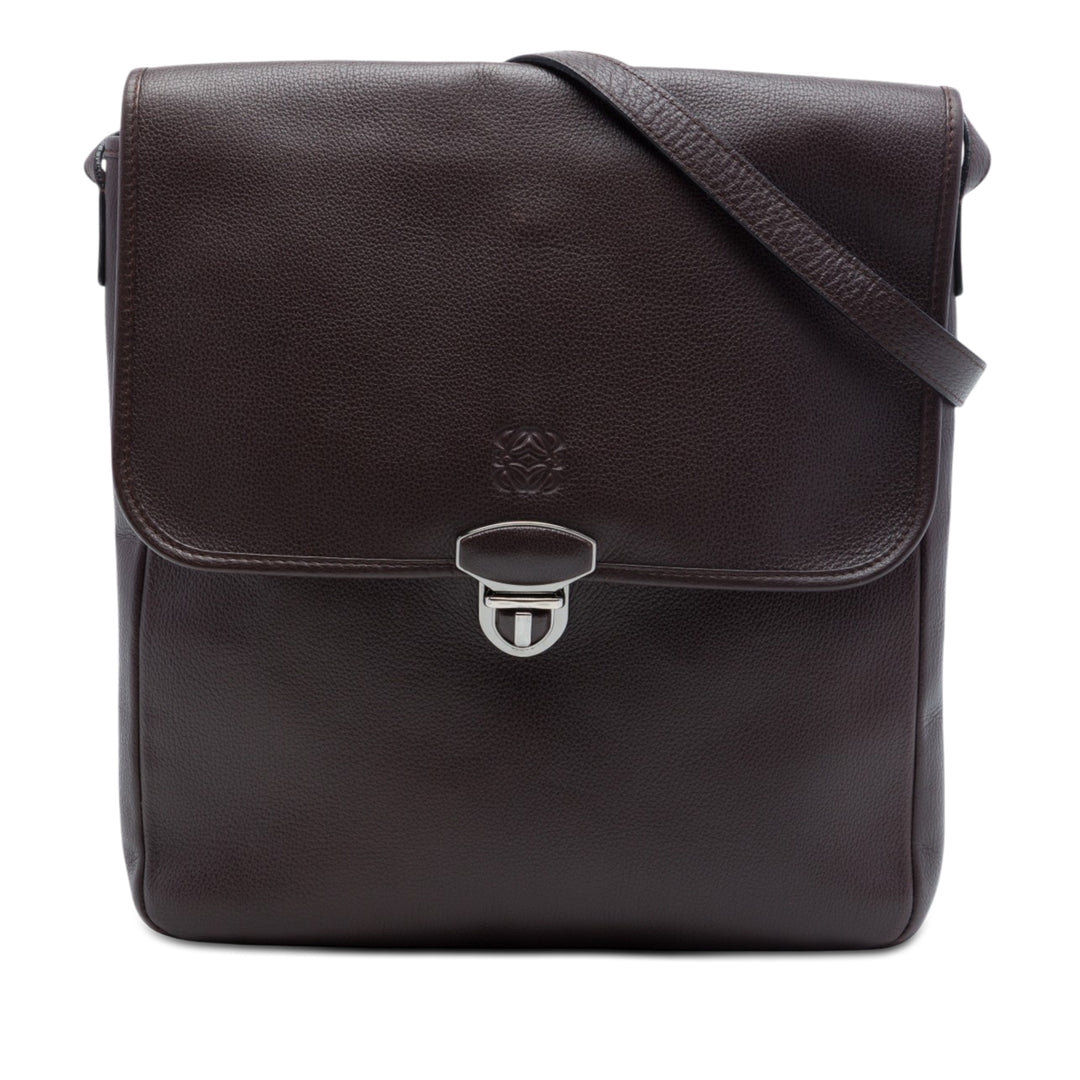 LOEWE Cuir Anagram à rabat Sac porté croisé