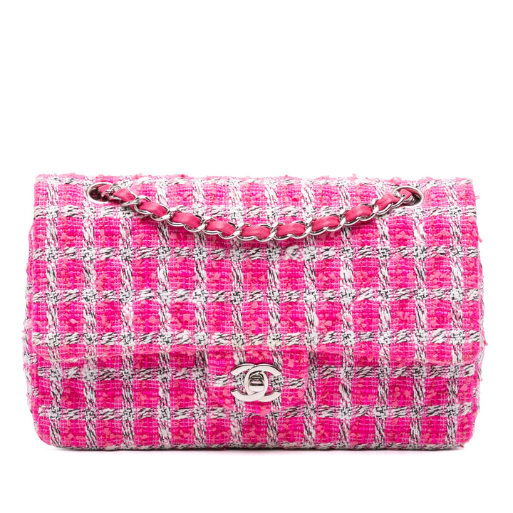 Chanel Medium Classic Tweed Double rabat Rose