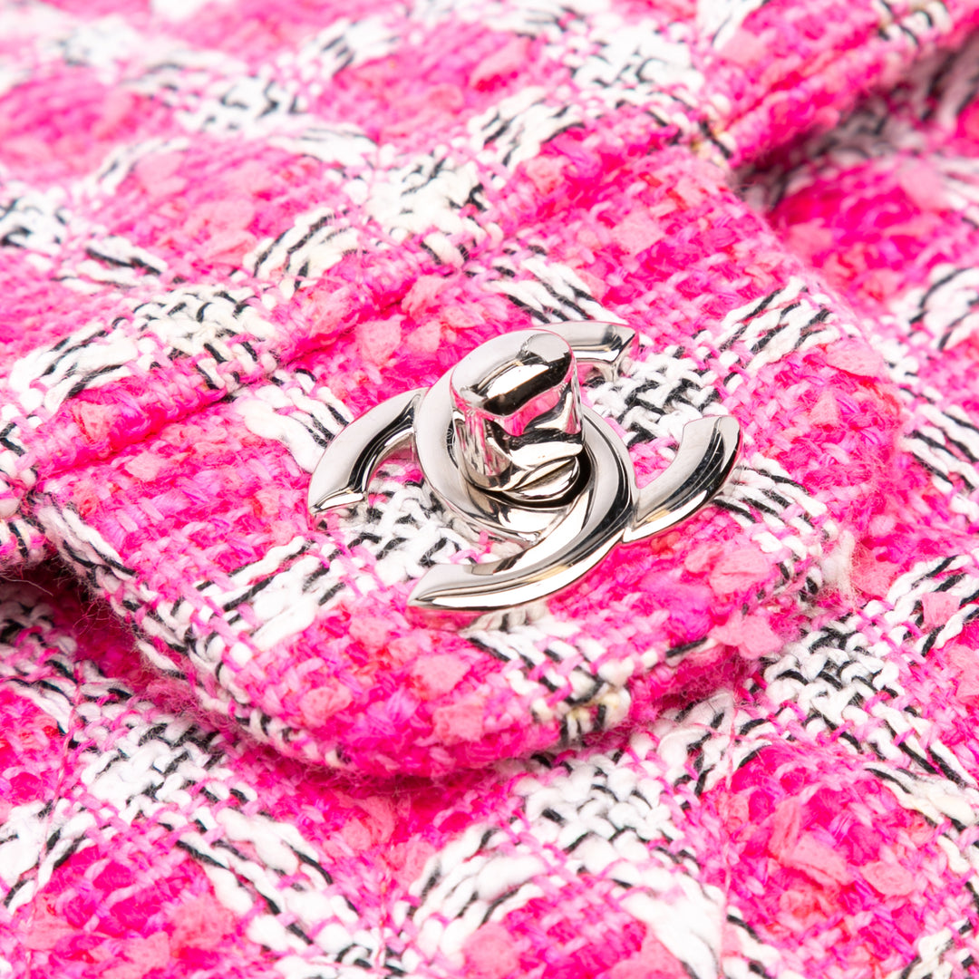 Chanel Medium Classic Tweed Double rabat Rose