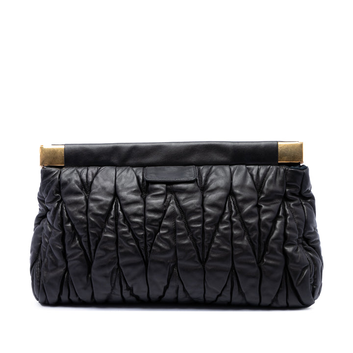 Miu Miu Matelasse Armature Pochette Cuir nappa