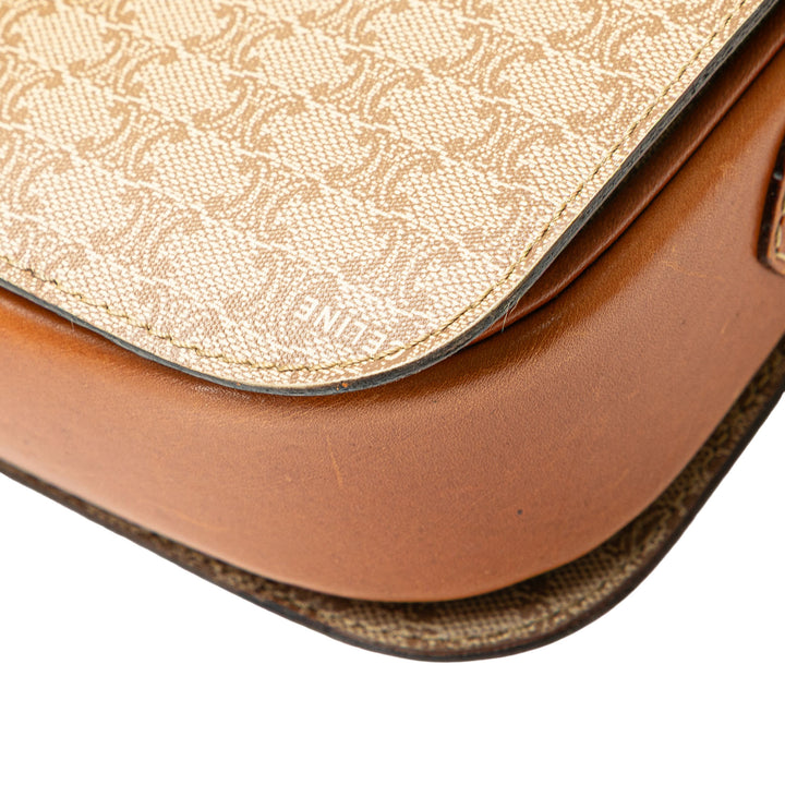 Macadam Coated Canvas Horse Carriage Crossbody Brown - Gaby Paris