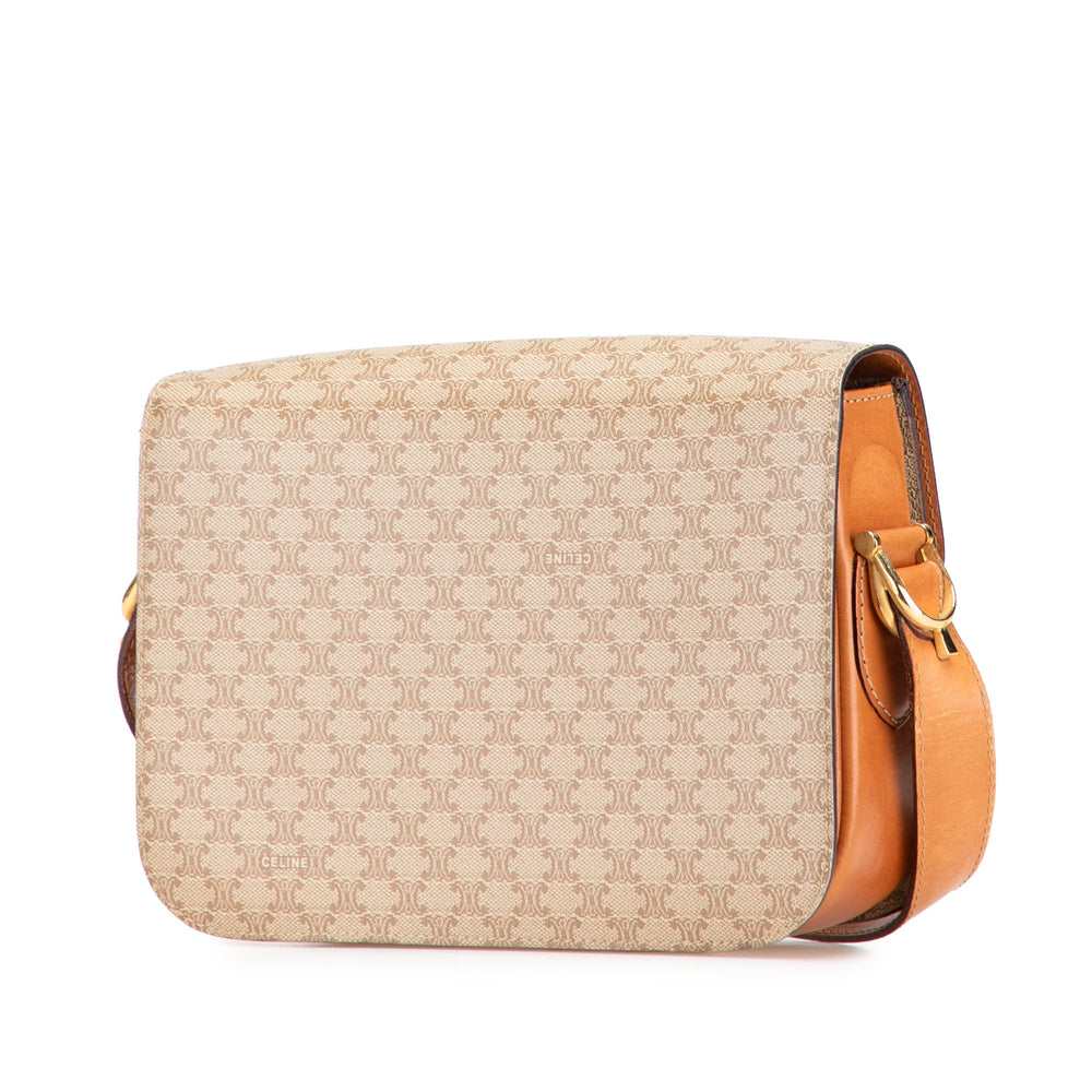 Macadam Coated Canvas Horse Carriage Crossbody Brown - Gaby Paris