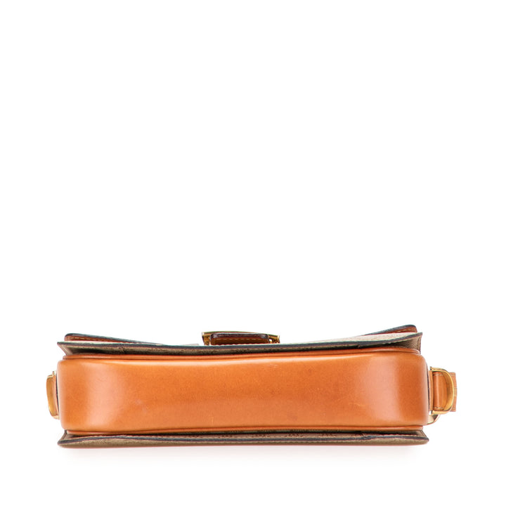 Macadam Coated Canvas Horse Carriage Crossbody Brown - Gaby Paris