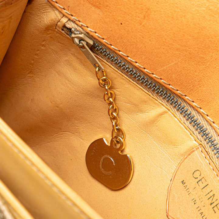 Macadam Coated Canvas Horse Carriage Crossbody Brown - Gaby Paris