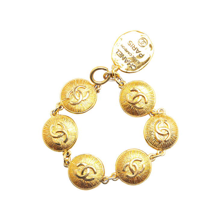 Chanel Gold Plated CC Medallion Bracelet Gold - GABY PARIS