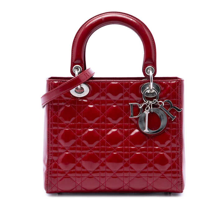 Dior Lady Dior Cannage Moyen Rouge – vue principale – GABY PARIS