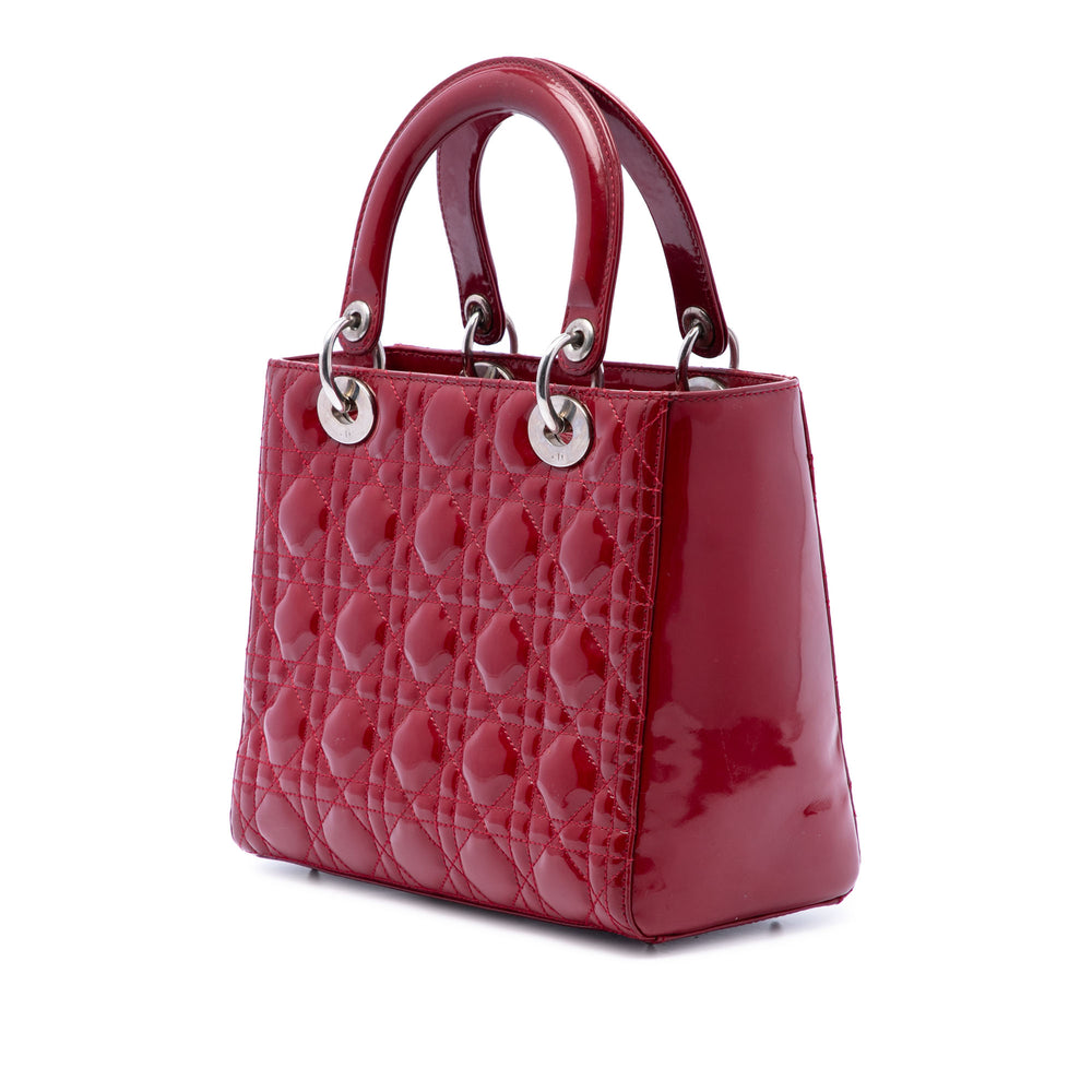 Dior Lady Dior Cannage Moyen Rouge – vue 2 – GABY PARIS