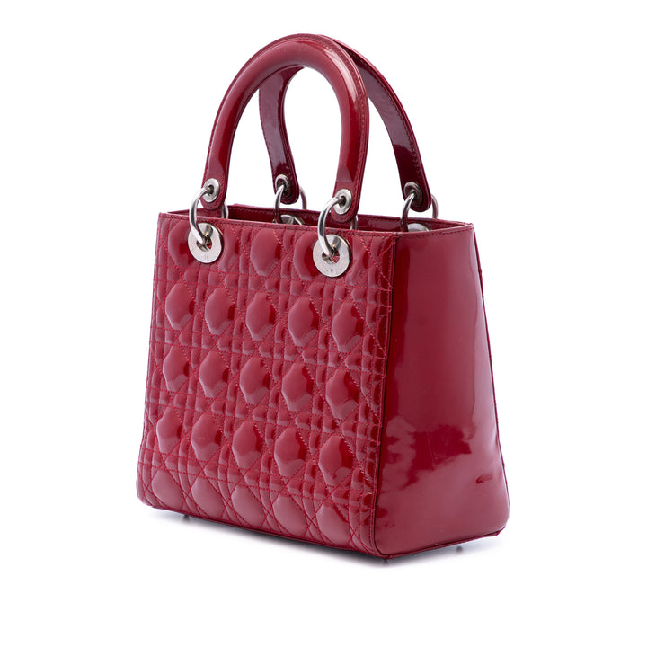 Dior Lady Dior Cannage Moyen Rouge – vue 2 – GABY PARIS