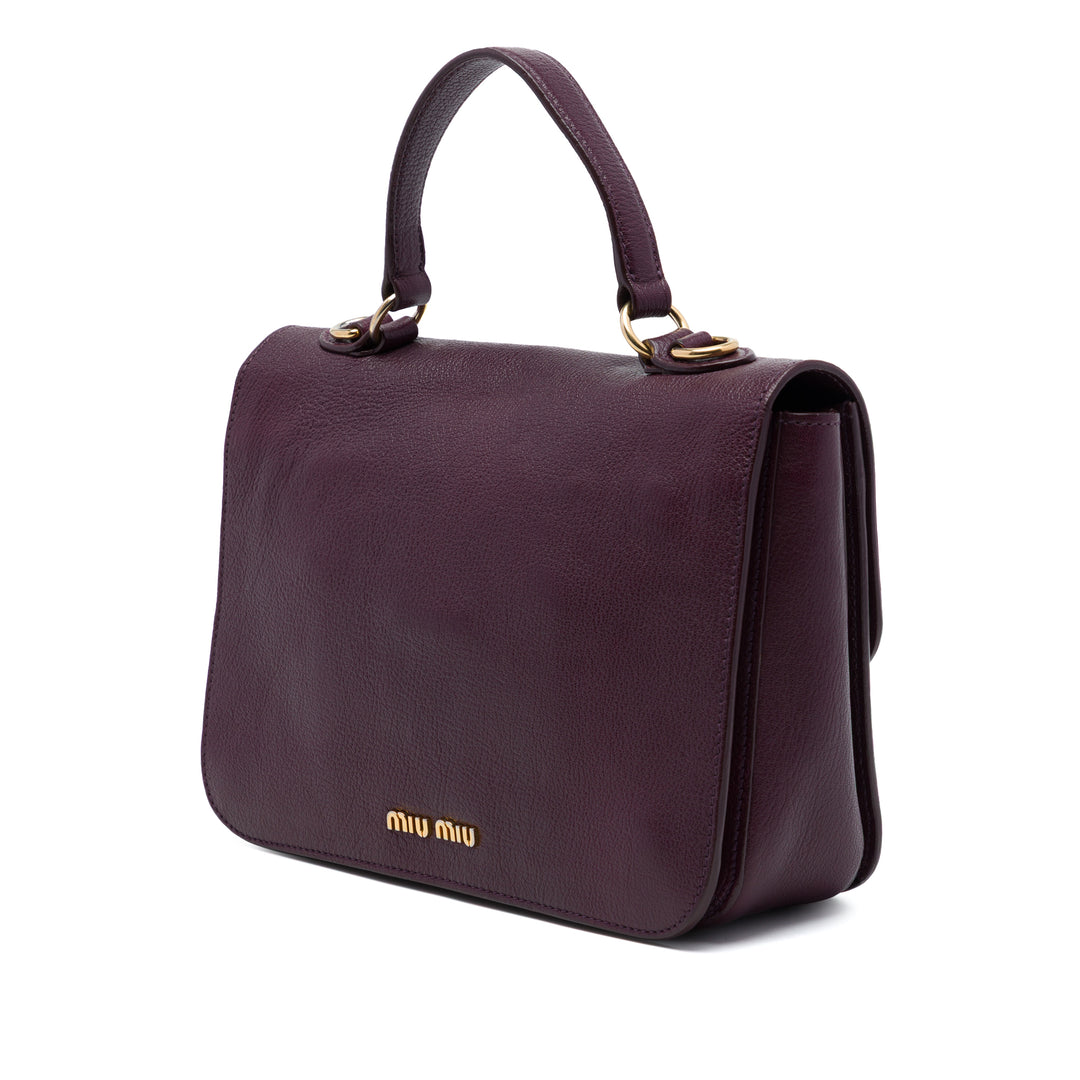 Madras Push Lock sac à Cuir de chèvre Violet