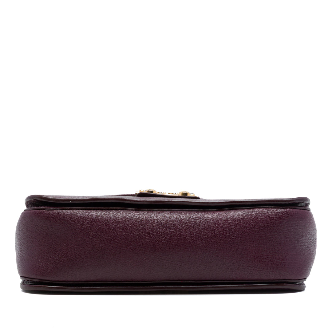 Madras Push Lock sac à Cuir de chèvre Violet