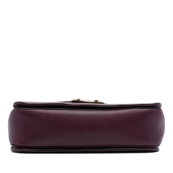 Madras Push Lock sac à Cuir de chèvre Violet