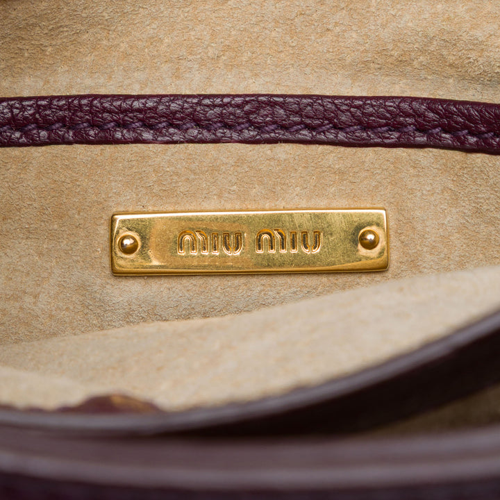 Madras Push Lock sac à Cuir de chèvre Violet