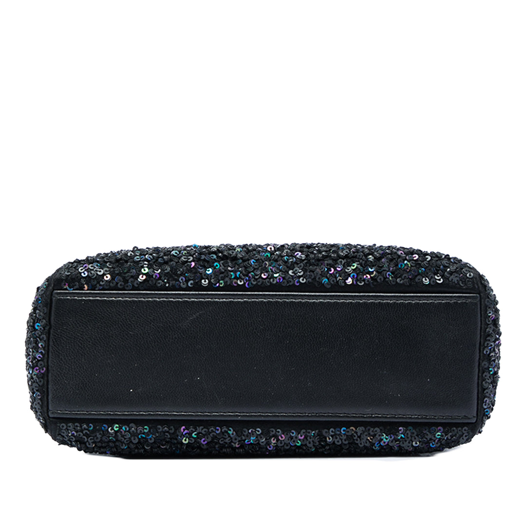 Dior Sequins Orné Lady Dior Mini Noir – vue 3 – GABY PARIS