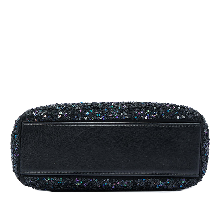 Dior Sequins Orné Lady Dior Mini Noir – vue 3 – GABY PARIS