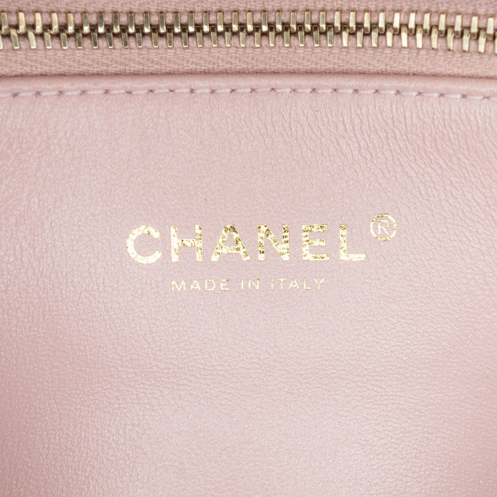 CC Quilted Lambskin Embellished Chain Flap Pink - Gaby Paris