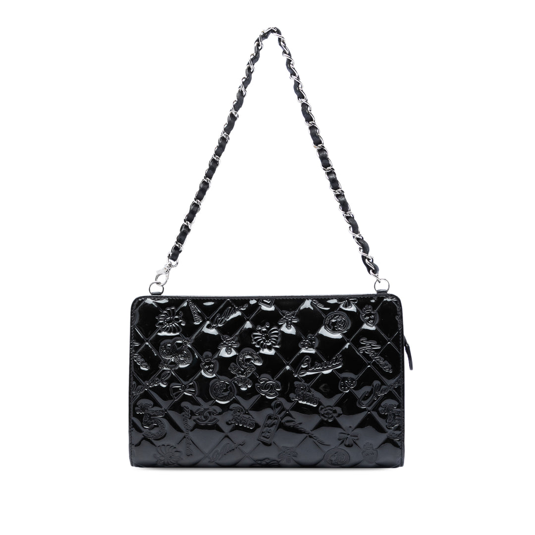 Chanel Matelassé Cuir verni embossé Lucky Symbols Pochette