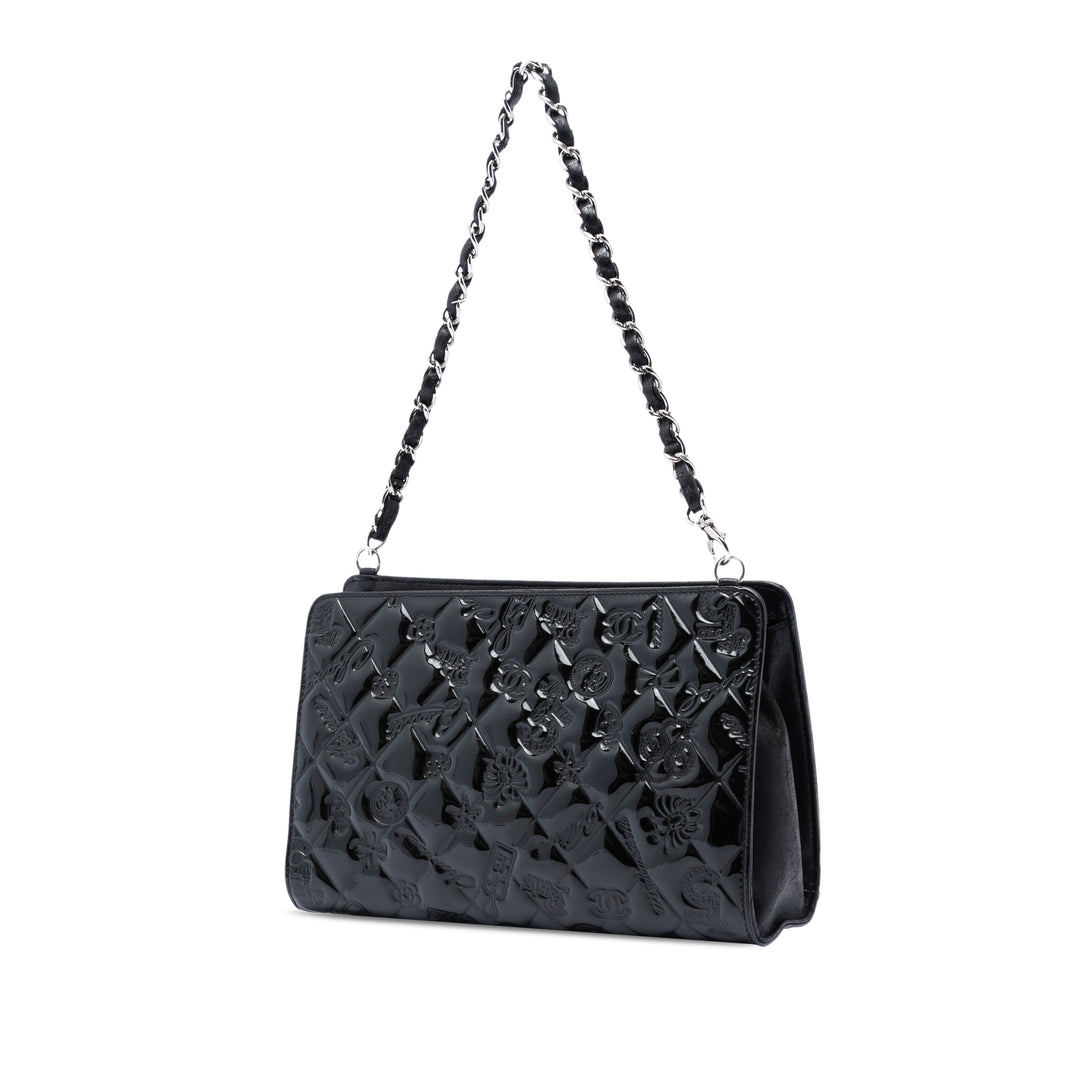 Chanel Matelassé Cuir verni embossé Lucky Symbols Pochette