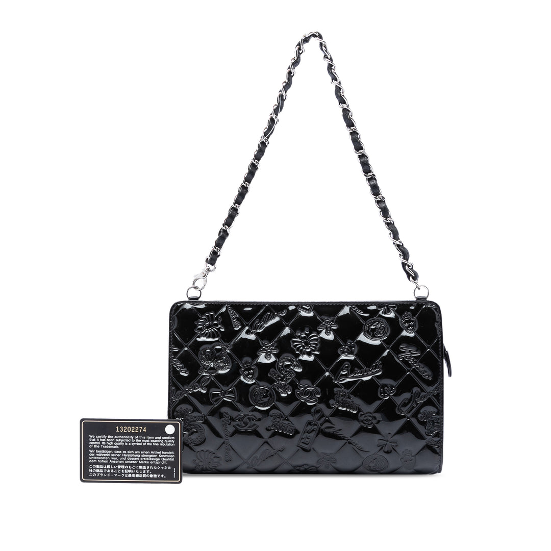 Chanel Matelassé Cuir verni embossé Lucky Symbols Pochette