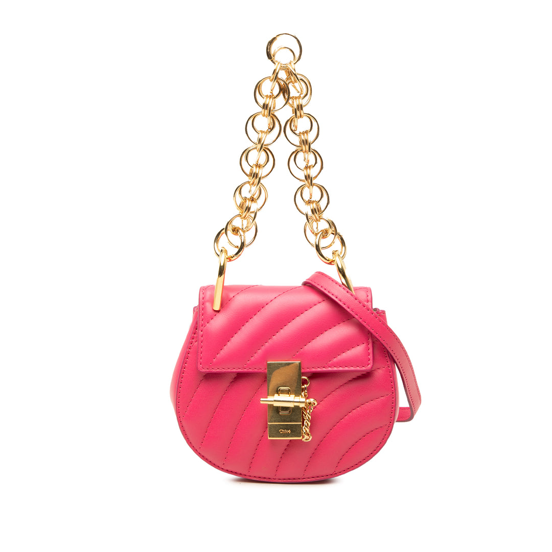 Chloé Sac à main Matelassé Drew Bijou Nano Rose – vue principale – GABY PARIS
