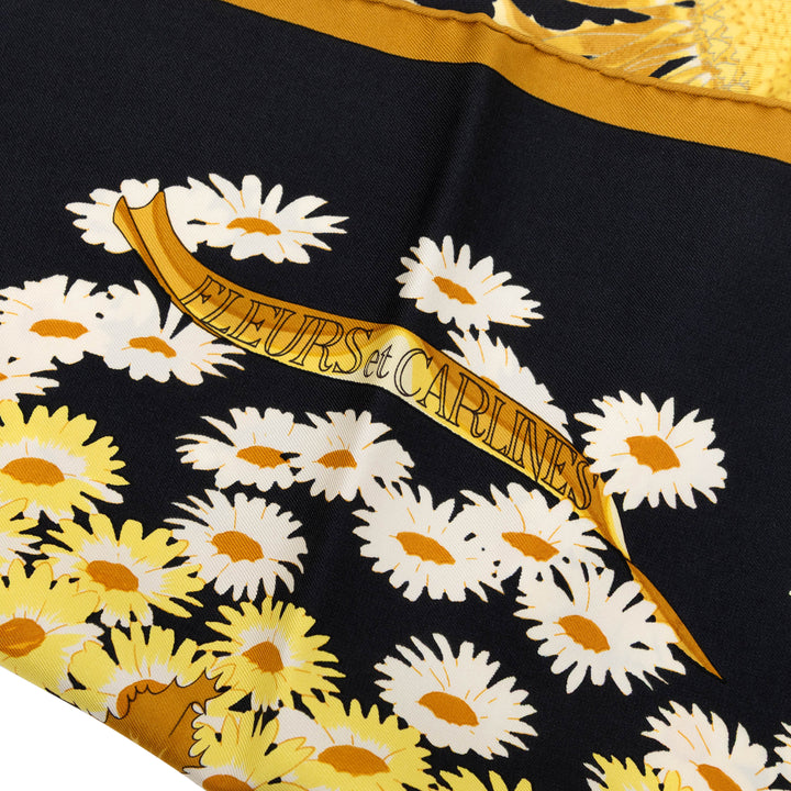 Hermès Fleurs et Carlines Soie Foulard 90