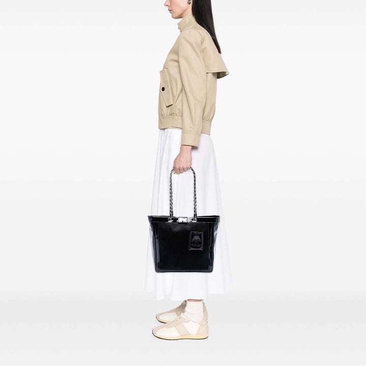 Chanel Pony Hair et Cuir verni Mademoiselle Turnlock Cabas