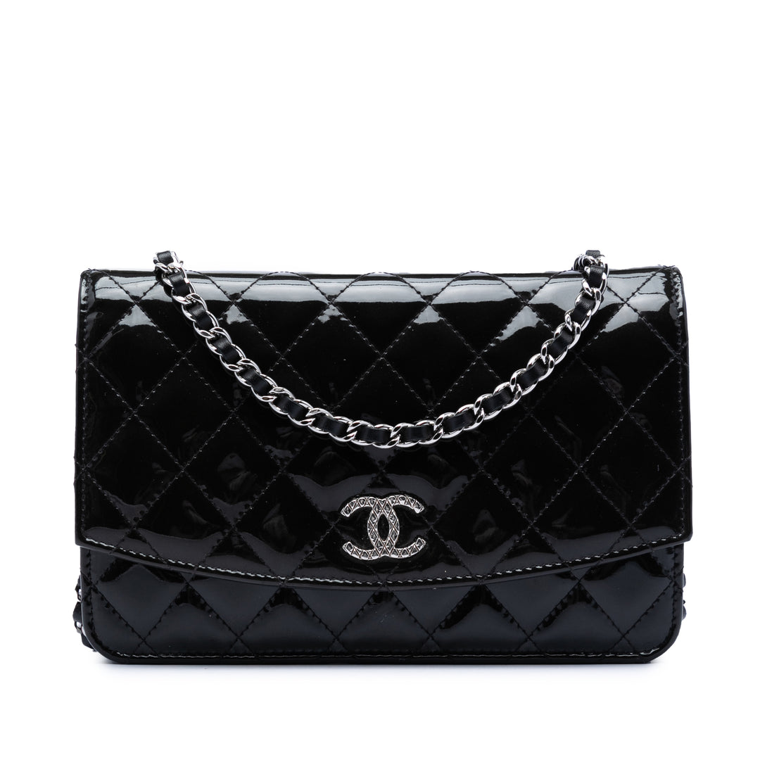 Chanel CC Matelassé Cuir verni Brilliant Wallet on Chain