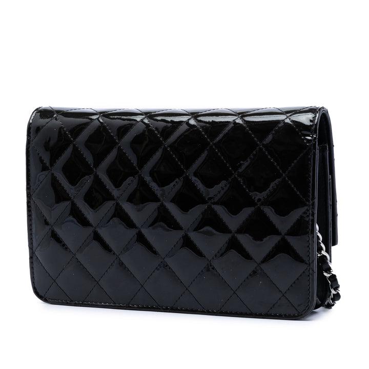Chanel CC Matelassé Cuir verni Brilliant Wallet on Chain