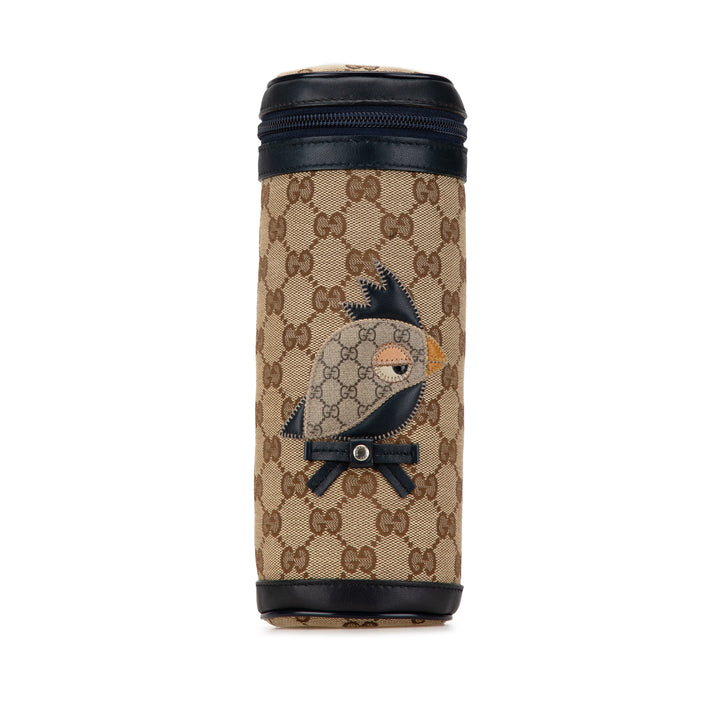 Gucci GG Canvas Mini Zoo Bird Bottle Holder Brown - GABY PARIS