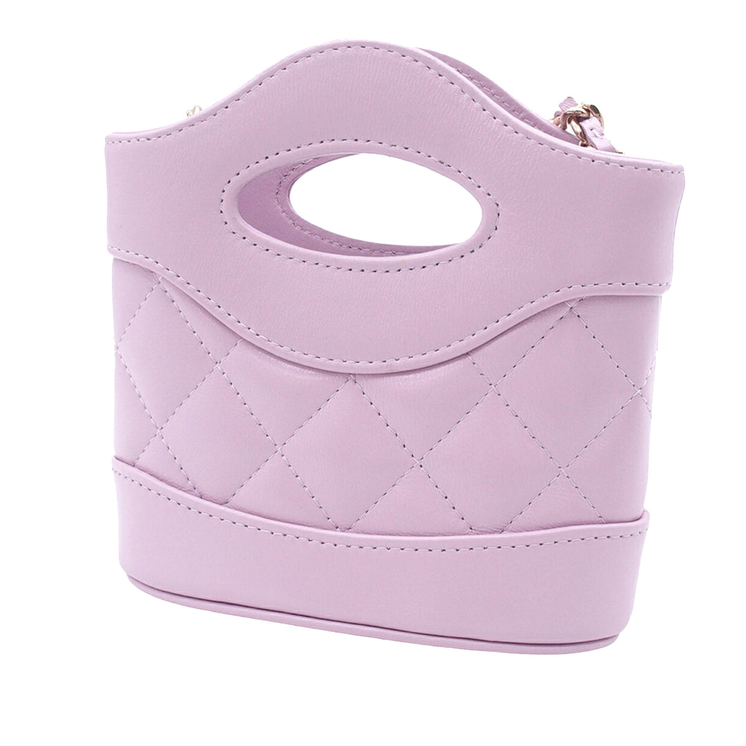 Chanel Micro brillant Cuir d’agneau 31 Pochette avec chaîne