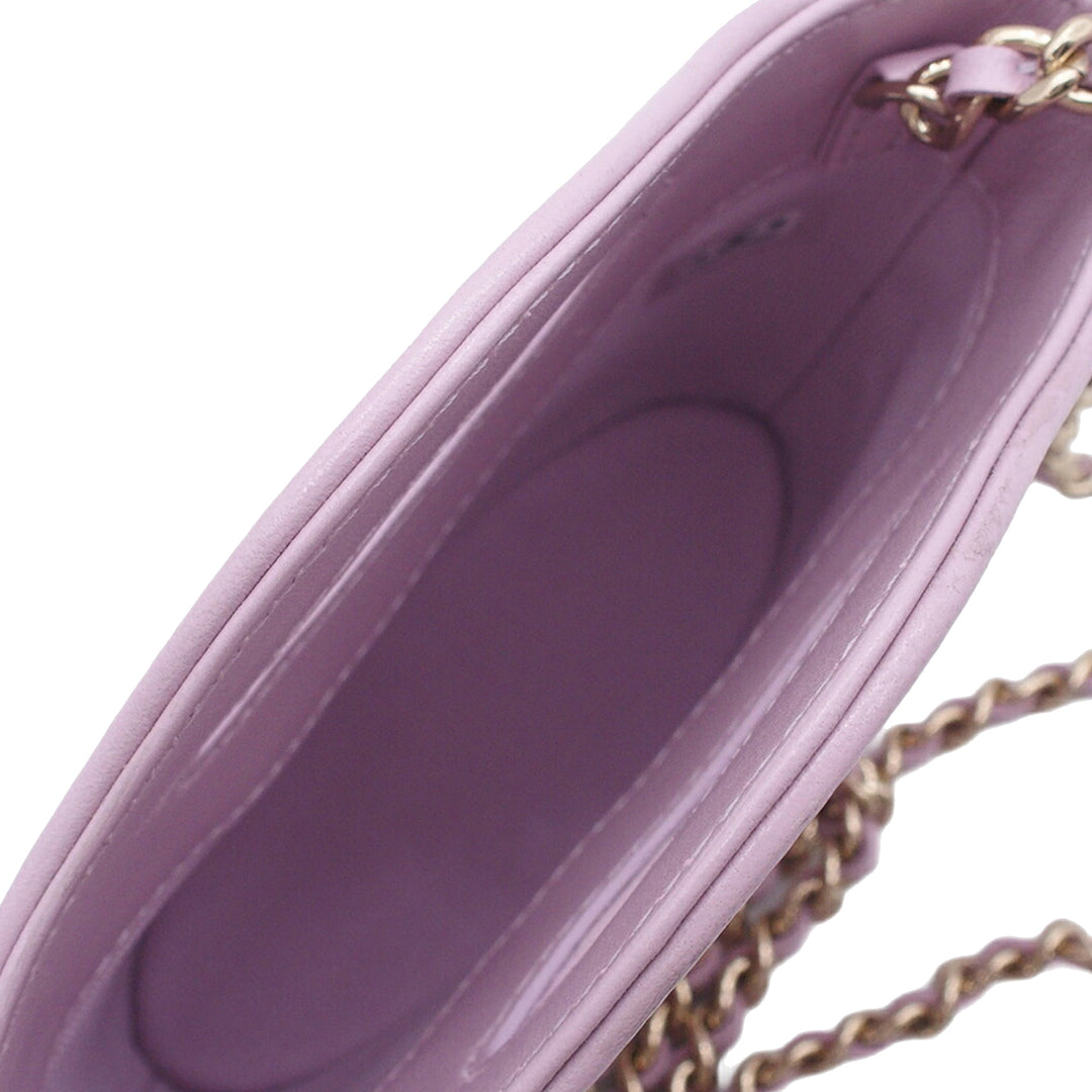 Chanel Micro brillant Cuir d’agneau 31 Pochette avec chaîne
