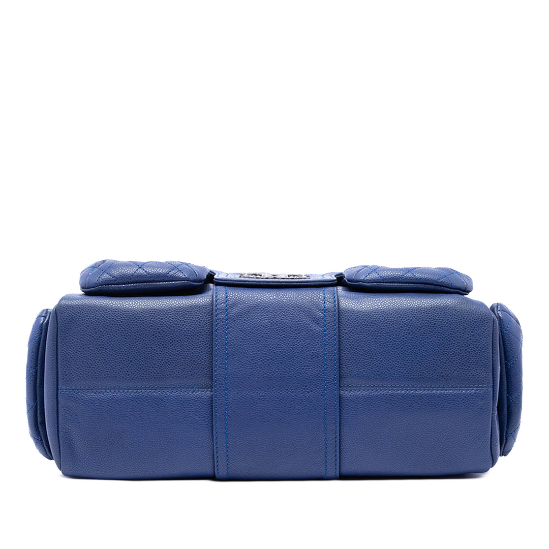 Glacé Coco Rider Multi Poche Rider à rabat Cuir caviar Bleu