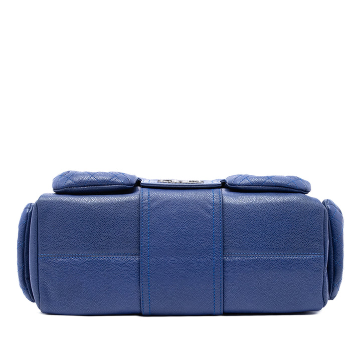 Glacé Coco Rider Multi Poche Rider à rabat Cuir caviar Bleu