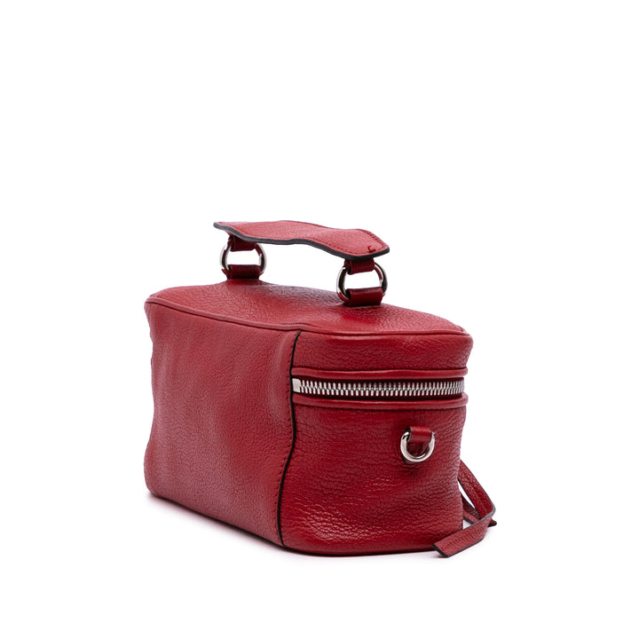 Mini Goatskin Madras Top Handle Vanity Case Red - Gaby Paris