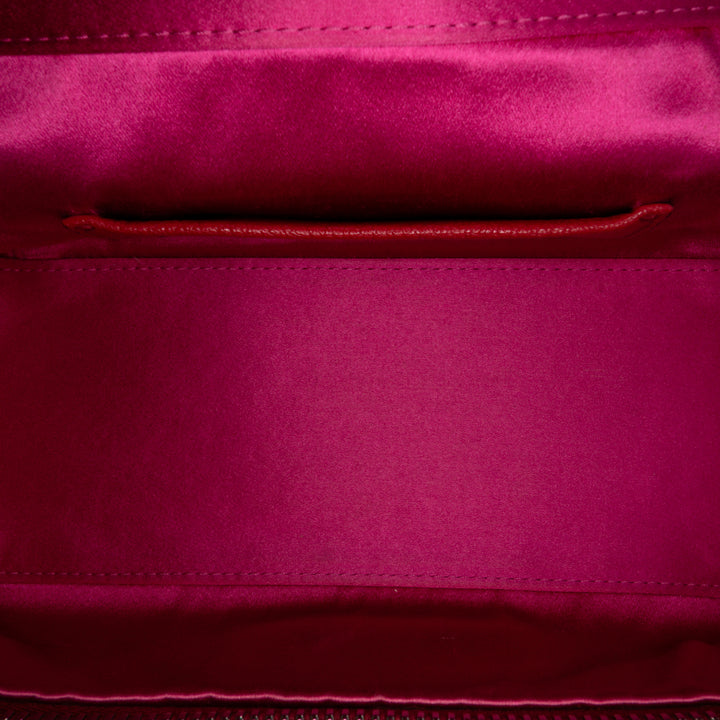 Mini Goatskin Madras Top Handle Vanity Case Red - Gaby Paris