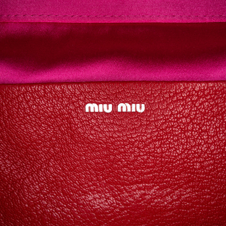Mini Goatskin Madras Top Handle Vanity Case Red - Gaby Paris