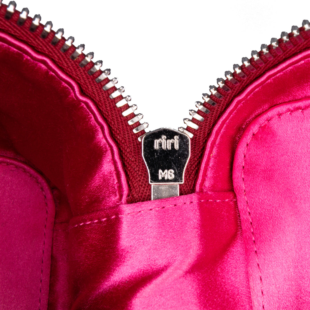 Mini Goatskin Madras Top Handle Vanity Case Red - Gaby Paris