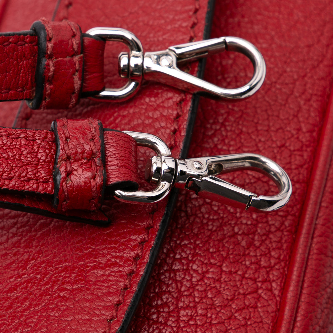 Mini Goatskin Madras Top Handle Vanity Case Red - Gaby Paris