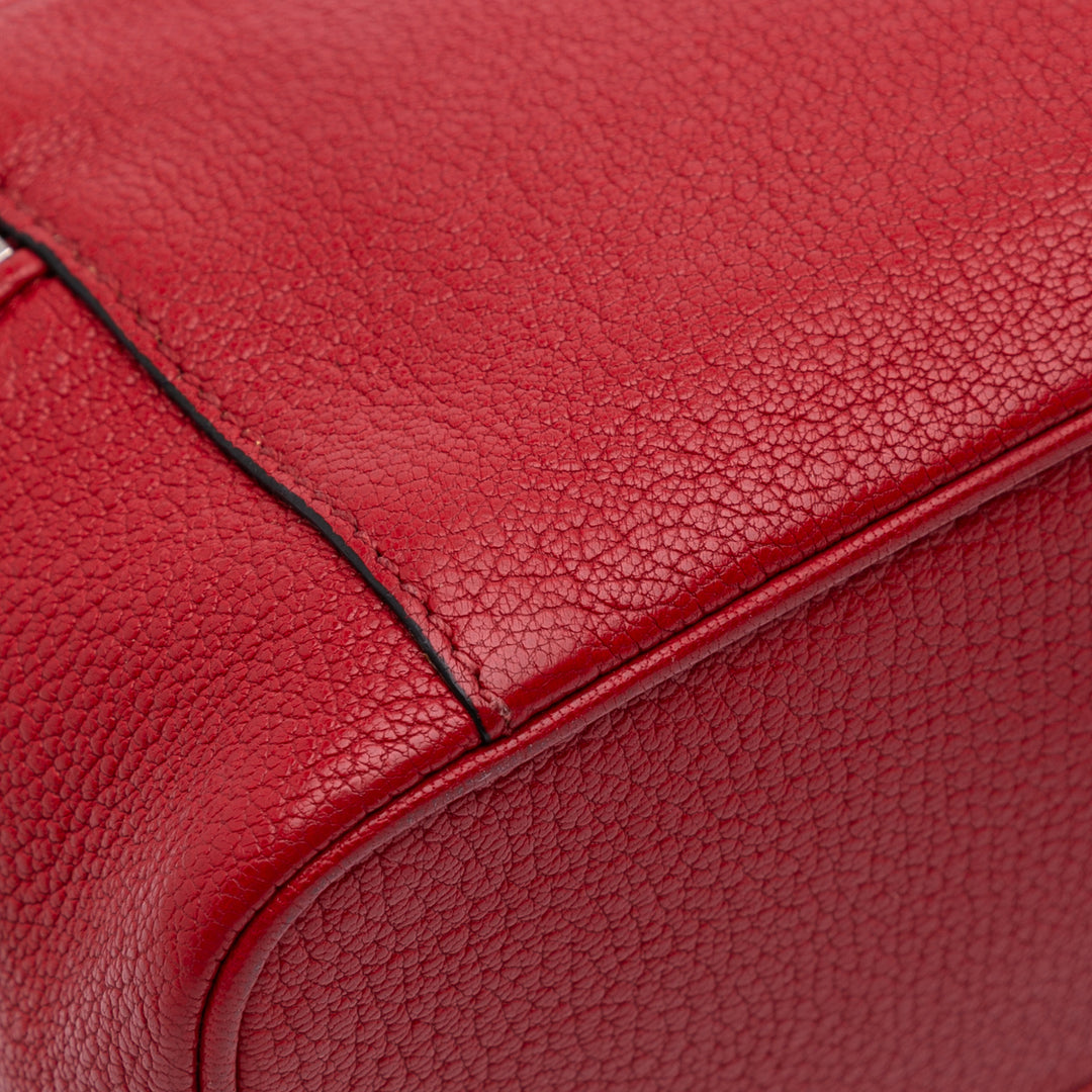 Mini Goatskin Madras Top Handle Vanity Case Red - Gaby Paris
