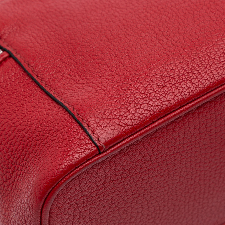 Mini Goatskin Madras Top Handle Vanity Case Red - Gaby Paris